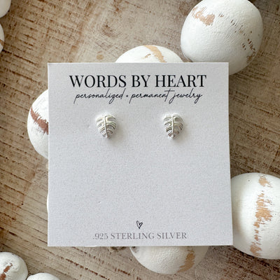 Monstera Leaf Post Earrings