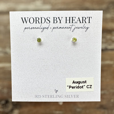 3mm “Birthstone” CZ Earrings