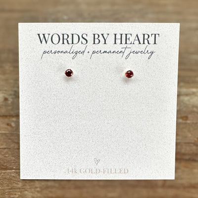 3mm “Birthstone” CZ Earrings