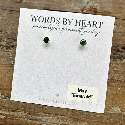 4mm “Birthstone” CZ Earrings
