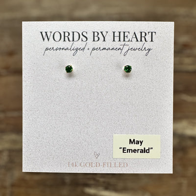 3mm “Birthstone” CZ Earrings