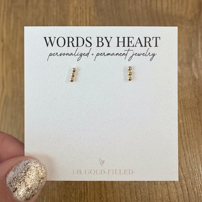 Tri-Dot Bar Earrings