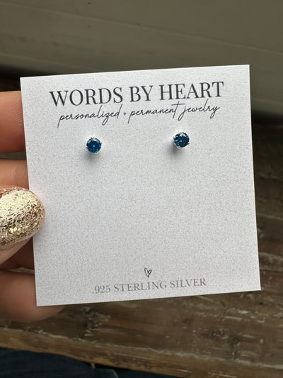 4mm “Birthstone” CZ Earrings