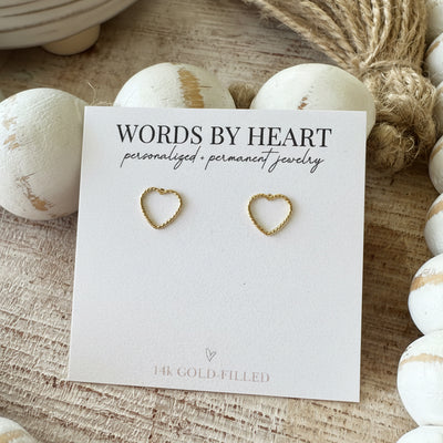 Sparkle Heart Wire Earrings