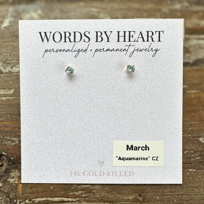 3mm “Birthstone” CZ Earrings