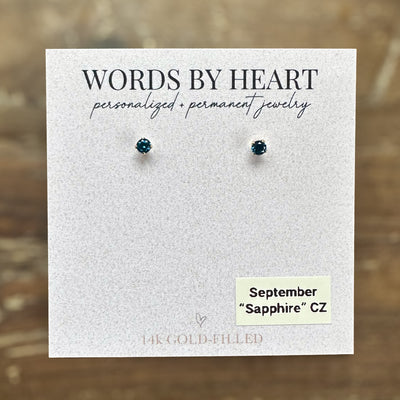 3mm “Birthstone” CZ Earrings