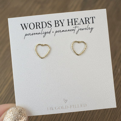 Sparkle Heart Wire Earrings