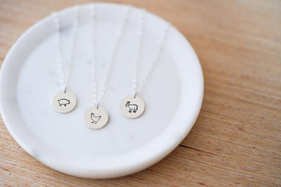 The Dainty Pig Disc Necklace