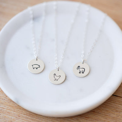 Happy Hen Disc Necklae