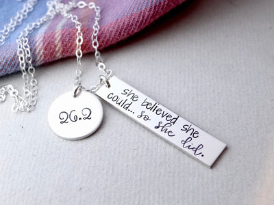 She Believed She Could So She Did - Runner's Charm Necklace