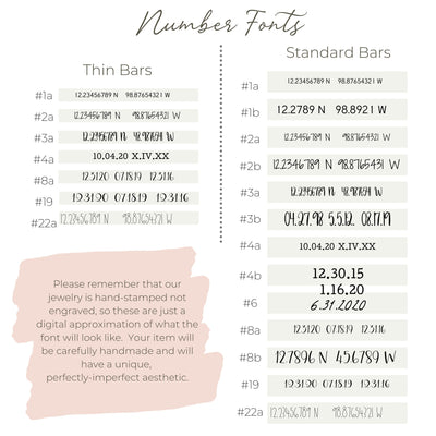 Custom Coordinates Thin Bar Necklace