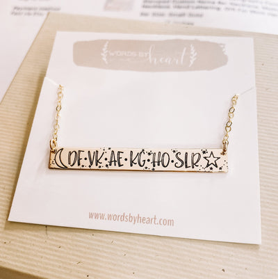 Celestial Sky Personalized Bar Necklace