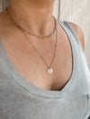 Large Textured Paperclip Chain Layering Necklace