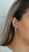 Lacy Draped + Pearls Chain Earrings